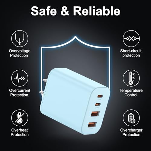 High-Speed USB C Charger Block 3-Pack – 40 W 4-Port Power Adapter for Quick Charge & Power Delivery, Compatible with i Phone 16/15/14/13/12/11/Pro Max & Tablets, Compact Wall Plug for Efficient Multi-Device Charging – Optimal Safety Features & Sleek Design