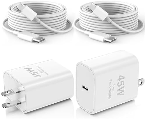 Powerful 45 W USB-C Charger & 100 W Cable Duo for i Phone 16, Galaxy, Mac Book – Enhanced Fast PD3.0/PPS Charging Technology, Compact & Travel-Ready Design, ETL-Certified for Ultimate Device Compatibility and Safety