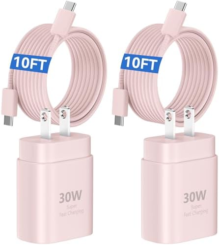 Ultra-Fast 30 W USB-C Charging Kit for i Phone 16 Pro Max – 10 FT Extra-Long Cable & Power Block for i Phone 15/16, i Pads, Samsung S24/S23 – Superior Speed & Versatile Charging for All Your Devices