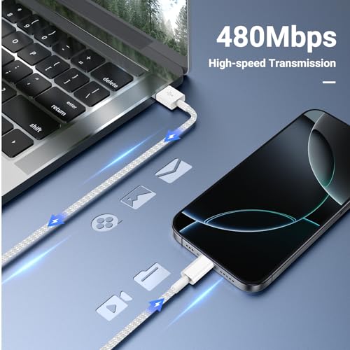 Car Carplay Cable for iPhone 16 15 Pro Max Plus,4Pack [2×3.3FT+2x6FT] Apple USB A to USB C Cable for iPhone 16 15 Pro Max Car Charger Cord Fast Charging Cable for iPad Pro 13/12.9/11/Air – Enhanced Compatibility and Speed