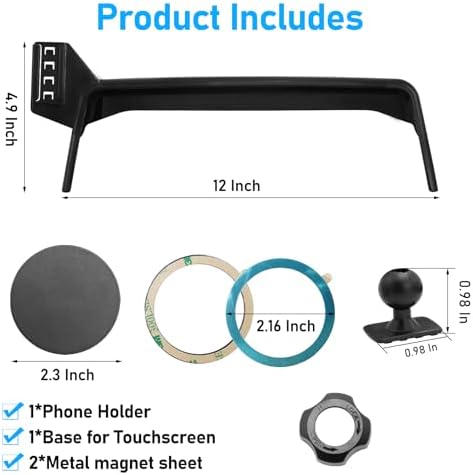 Magnetic Phone Holder Mount for Mazda CX5 (2021-2024) – 360° Rotating Anti-Shake Cradle with Built-in Organizer for 10.25″ Touchscreen – Sleek Black Design for Optimal Accessibility and Safety
