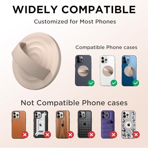 Revolutionary Magnetic Phone Ring Grip Holder – Ergonomic Silicone Finger Loop for i Phone Pro Max/Plus, 12/13/14/15/16 Series – Compatible with Mag Safe – Oat Color Enhances Aesthetics and Comfort – 360-Degree Rotation for Effortless Use – Secure Your Device with Style and Stability – Essential Smartphone Accessory for Unmatched Usability and Convenience