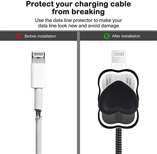 Charming Kawaii Waves DIY Cable Protector for i Phone Chargers – 3 D Love Heart Design, Durable Data Cable Saver for i Phone 11, 12, 13, 14, Pro Max, XS, XR, X, 7, 8 Plus – Lightweight & Easy to Install for Enhanced Charging Experience – Perfect i Phone Charger Accessory to Prevent Fraying and Damage