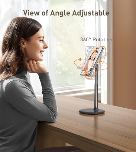 Magnetic Gooseneck Phone Holder Mount for iPhone 16/15/14/13/12 – Magnetic Stand Tabletop Clamp 360°Rotation Adjustable for Office/Home Compatible with iPhone 16 15 14 13 12 Mini Plus Pro Max – Enhanced Compatibility and Speed