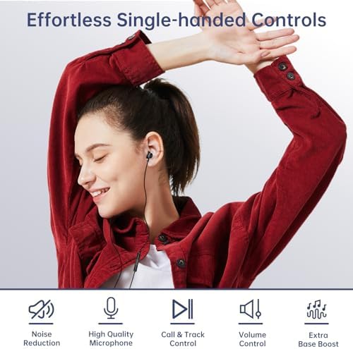 Superior Wired Earbuds with Microphone – Heavy Bass Noise-Isolating In-Ear Headphones for Unmatched Audio Experience – Type-C Compatibility with Volume Control – Comfortable Fit with Multiple Ear Tips (S/M/L) – Ideal for Samsung & Sony Devices – Elevate Your Sound with Exceptional Durability and Clarity
