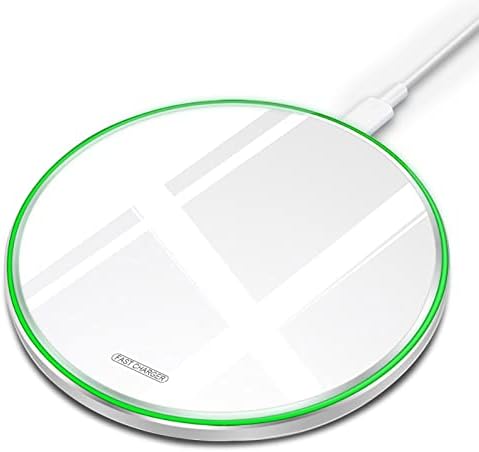 FDGAO Ultra-Compact 20 W Max Fast Wireless Charger – Effortless Qi Charging Pad for i Phone 16/15/14/13/12/SE/11/XS Max/XR, Samsung Galaxy S25/S24/Note, Air Pods, Pixel & LG G8 – Streamlined Charging Solution with Advanced Safety Features for Home or Office Use