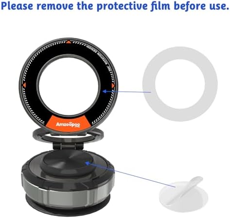 Magnetic Car Phone Holder for i Phone & Android – 360° Adjustable Zinc Alloy Mount with Powerful Vacuum Suction for Enhanced Stability and Hands-Free Navigation Experience