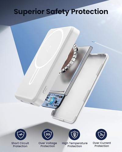 Mag Safe 12000 m Ah Magnetic Portable Charger – Fast PD 22.5 W Power Bank for i Phone 16/15/14/13/12 – Sleek Wireless Battery Pack with Universal USB-C Compatibility for Effortless On-the-Go Charging and Enhanced Device Protection