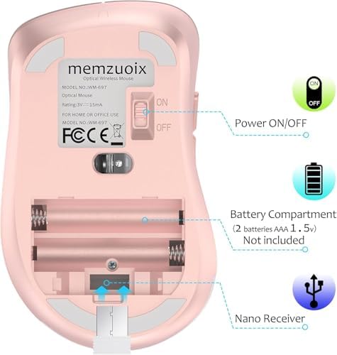 Upgrade Your Workflow with the Memzuoix 2.4 G Wireless Mouse – Ergonomic and Portable 1400 DPI USB Mouse for Laptop, PC & Desktop | 5 Customizable Buttons for Ultimate Control | Ideal for Professionals and Casual Users Alike