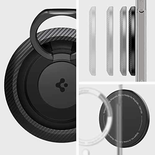 Spigen O-Mag Magnetic Phone Holder Grip for Mag Safe – Enhanced 360-Degree Rotation and Anti-Scratch Design for i Phone 16, 15, 14, 13, 12 Series & Galaxy S25/S24/S23 – Versatile Kickstand & Slip-Free Grip in Sleek Black (OM100) – Ultimate Compatibility with Magnetic Cases