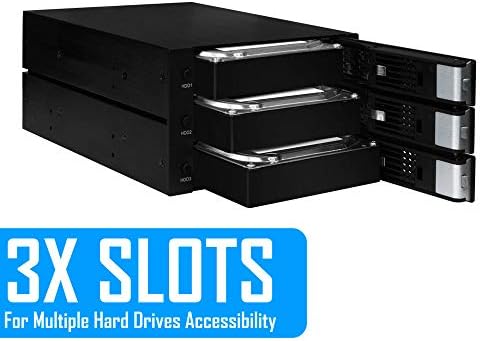 Kingwin Universal Hot Swap Mobile Rack for 2.5” & 3.5” SSD/HDD – Effortless Internal Tray-Less SATA Hard Drive Backplane Enclosure with 6 Gbps Support for SATA I/II/III & SAS I/II – Ultimate Flexibility and Enhanced Data Transfer Speed for Efficient Storage Management