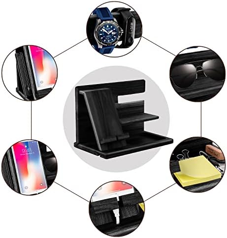 Gifts for Men, Wood Phone Docking Station, Mens Gifts for Birthday Gifts for Men or Gifts for Dad Fathers Day, Desk Workspace Organizer Nightstand Organizer Key for Wallet & Watch Holder – Enhanced Compatibility and Speed