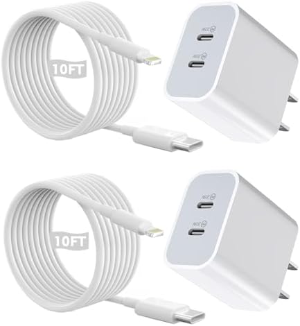 Swift Charge 20 W USB-C Charger for i Phone 15 & i Pad – 6 FT Cable Included – Rapid Power Solution for i Phone 16 Pro Max, i Pad Pro, Mini & Air – Lightweight, Durable, and Versatile Charging Block for All Your Devices – Say Goodbye to Long Wait Times with Enhanced Compatibility and Safety Features