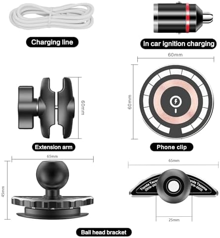 EASEORD Upgraded Wireless Charger Magnetic Vent Phone Mount for Toyota Tacoma (2016-2023), 15W Fast Charging for Magsafe 3rd Gen Tacoma Cell Phone Cradles Ultra-Magnet Phone Holder for All Smartphone – Enhanced Compatibility and Speed