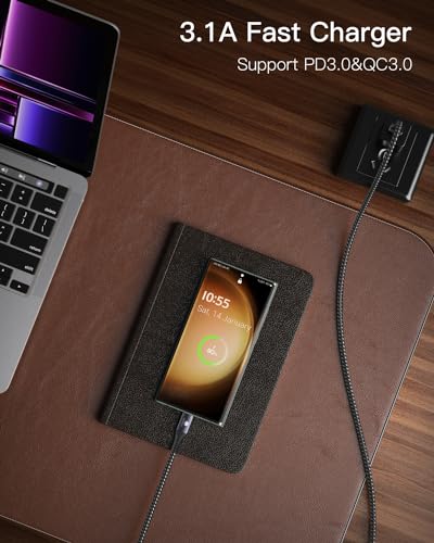 Experience Unmatched Connectivity with CONMDEX 10 Gbps USB C Cable [6 ft, 2-Pack] – Fast Charging & High-Speed Data Transfer for i Phone 16 Plus, 16 Pro Max, Samsung Galaxy S25 – Ultimate Android Auto & Device Compatibility in Sleek Black Design for Seamless Performance and Durability