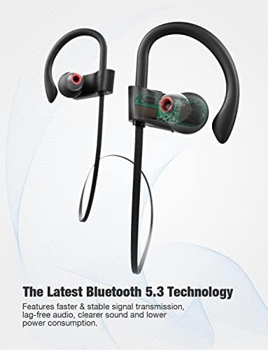 Otium Wireless Bluetooth Earbuds – IPX7 Waterproof Sports Headphones with 15-Hour Playtime for Gym & Running – Superior Sound Isolation & Ergonomic Comfort for Active Lifestyles – Seamless Device Compatibility – Black