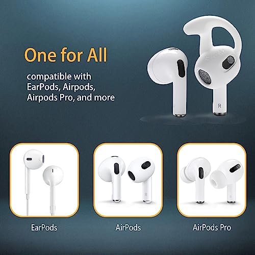 Premium Custom Molded Silicone Ear Tips for Apple Air Pods – Anti-Slip Earbud Covers with Ergonomic Ear Hooks – 6 Pairs for Tailored Comfort and Secure Fit – Essential Headphone Accessories for Active Lifestyles and Ultimate Audio Experience