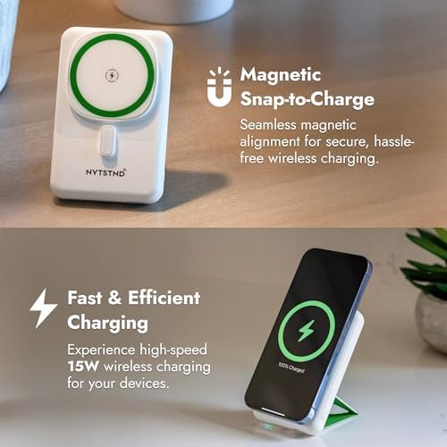 Ultra-Fast Magnetic Power Bank 10000 m Ah – Sleek Portable Charger for Smartphones with Enhanced Compatibility, Quick Charge Technology, and Adjustable Viewing Angle – Perfect for Travelers and Professionals