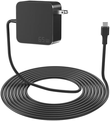 High-Speed 65 W USB-C Charger for Lenovo Think Pad, HP Elite Book, Dell Latitude, Mac Book Pro, and More – Universal Power Adapter with PD Fast Charging, Enhanced Safety Features, and Broad Compatibility for Laptops and Smartphones