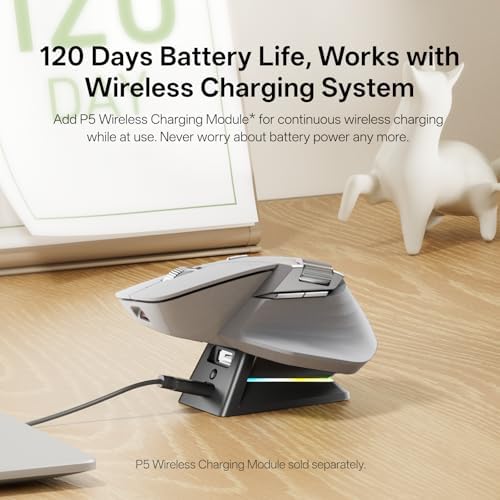 Revolutionize Your Workflow with Rapoo MT760 Multi-Device Wireless Mouse – Effortlessly Connect Up to 4 Devices with Bluetooth 5.0 & 2.4 G, 11 Customizable Buttons, 4 K DPI Precision, and 90 Days of Uninterrupted Battery Life – Perfect for Professionals and Tech Enthusiasts in Sleek Matte Black