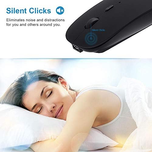 Sleek Rechargeable Bluetooth Mouse – Ultra-Quiet Wireless Mice for Laptops, Mac Books, i Pads, and Android PCs – Ergonomic Design for Comfort and Versatility – Compatible with Windows and Linux – Perfect for Work and Study