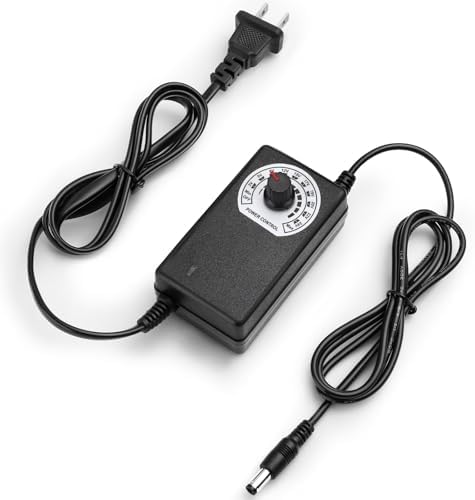 Universal 24 W Adjustable AC to DC Power Supply Adapter – Multi-Voltage Solution for 3 V, 5 V, 9 V & 12 V Electronics – Ideal for LED Lights, Fans, and More with Advanced Safety Features and Regulated Output