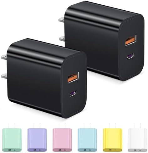 Triple Pack USB C Fast Charging Block – Dual Port PD Power Adapter for i Phone 16 Series, i Pad, Google Pixel, and Samsung Galaxy – Enhanced Efficiency and Versatile Compatibility for Home and Travel Charging Solutions