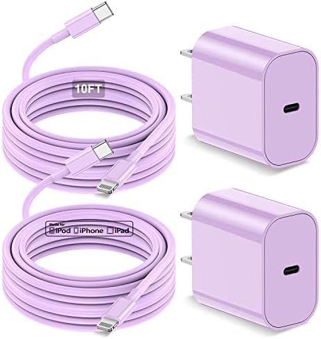 MFi Certified 20 W USB-C to Lightning Fast Charger for i Phone 14/13/12 – 6 FT Durable Cable & Power Delivery Block in Stylish Blue – Ultimate Solution for Rapid Charging of All Apple Devices Including i Pad Pro, XS, XR, 8 Plus – Optimized for Reliability and Speed