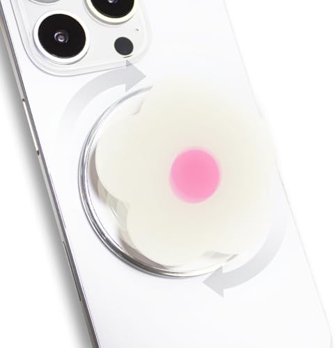 Coral Floral Daisy Phone Grip & Fidget Spinner – Mag Safe Compatible Lightweight Accessory for Enhanced Stability, Stress Relief, and Effortless One-Handed Use – Stylish and Durable Magnetic Stand for i Phone Users