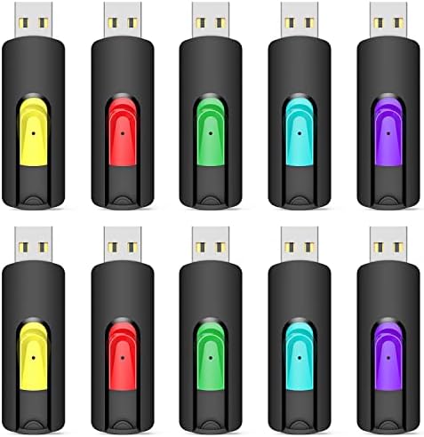 Vibrant 5-Pack Aiibe 128 GB USB Flash Drives – Colorful Memory Sticks for Effortless Data Storage and Transfer | Reliable USB 2.0 Compatibility for Students and Professionals | Perfect Portable Solution for Secure File Management