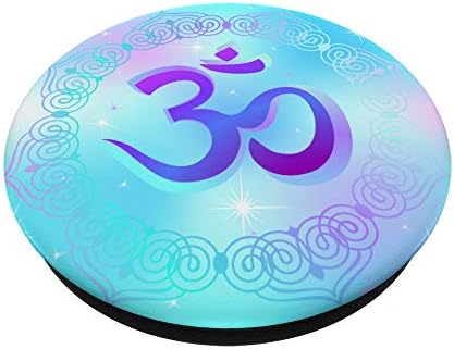 Purple teal base om aum Spiritual esoteric symbol PopSockets PopGrip: Swappable Grip for Phones & Tablets – Enhanced Compatibility and Speed