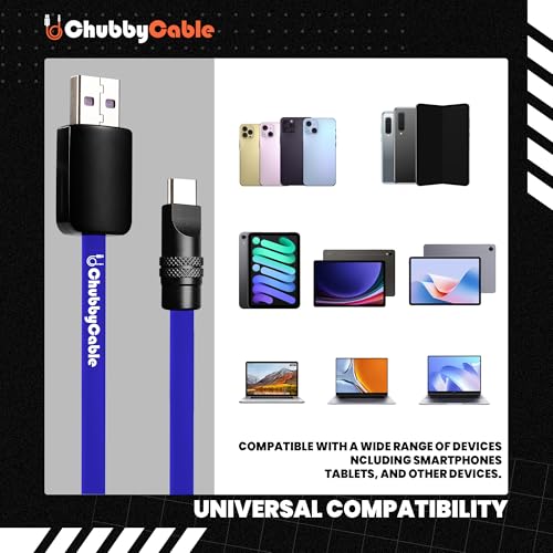 chubbycable Black Chubby Pro – Samurai Cable 240W USB-C Cable Silicone Fast Charging Type C Charger Cord, Rose Red, USB-A to Type-C, 6.6FT – Enhanced Compatibility and Speed