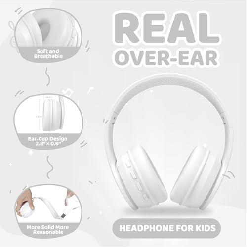 Experience Ultimate Sound Safety with MIDOLA Bluetooth 5.3 Over-Ear Headphones for Kids – Wireless Audio Bliss with Volume Control (85/110 d B), 60-Hour Playtime, and Foldable Design in Trendy Blue – Perfect for School, Travel, and Home Adventures!
