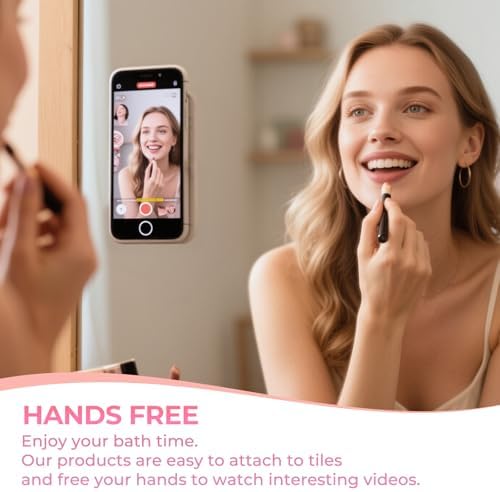 Mag Safe Suction Mount for i Phone 12-16 Series | Premium Silicone Phone Holder with Magnetic Grip | Hands-Free Video Recording and Streaming | Transparent Design for Seamless Integration | Ideal for Tik Tok and Instagram Content Creation