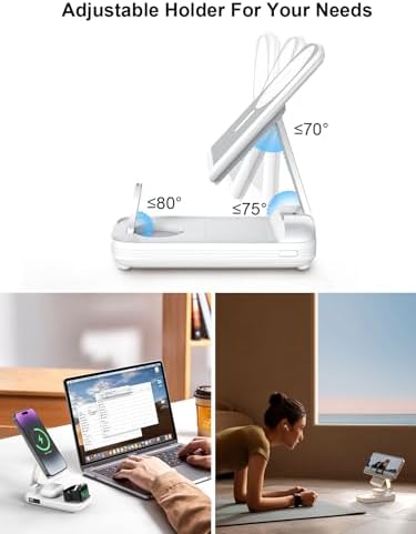 Ultimate 5-in-1 Wireless Charging Station with 10000 m Ah Power Bank – Magnetic Fast Charging for i Phone 12-16 Pro Max, Air Pods, and Apple Watch | LED Display, Sleek Portable Design for Effortless On-the-Go Charging