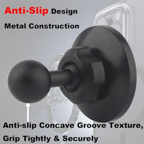 Magnetic Dash Mount for Mag Safe i Phones and Smartphones – 20 mm Ball Car Phone Holder for Effortless Navigation and Communication – Enhanced Stability and Compatibility for a Safer Driving Experience – Sleek Design Fits Any Vehicle Interior