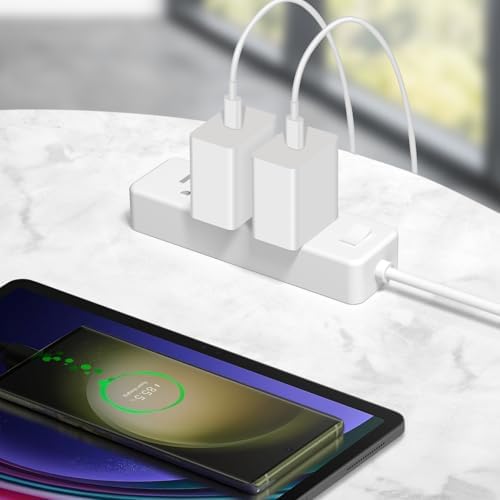 Power Up in Style: 45 W Type C Charger 2-Pack with 10 FT Cables – Fast Charging for i Phone 15/16, i Pad Pro, Galaxy S21-S25 – Sleek Pink Design for Enhanced Compatibility and Portability – Ideal Android Charger for Busy Lifestyles
