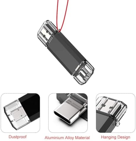 Vansuny 256 GB Dual Type C USB Flash Drive – Versatile OTG Memory Stick for Android, PC & Tablet – High-Speed USB 3.0 Data Transfer with Keychain Attachment – Ideal Solution for Photos, Videos & Document Storage