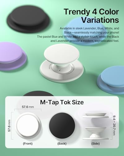 Transform Your i Phone Experience with the Sinjimoru Mag Safe Soft Silicone Phone Grip in M-Tap Tok Blue – Unmatched Comfort and Secure One-Touch Handling for i Phone 16/15/14/13/12 Models – Optimize Your Connectivity with Superior Magnetic Grip and Ultra-Lightweight Design for Effortless Everyday Use