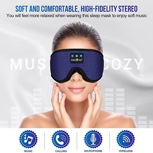 Ultimate Bluetooth Sleep Mask with Built-In Headphones – Perfect for Side Sleepers Seeking Uninterrupted Relaxation – Advanced Wireless Eye Cover for Enhanced Sleep Quality – Soft, Breathable Fabric for All-Night Comfort – Rechargeable Battery for Extended Playback – Ideal Travel Companion for Music Lovers and Restful Sleep