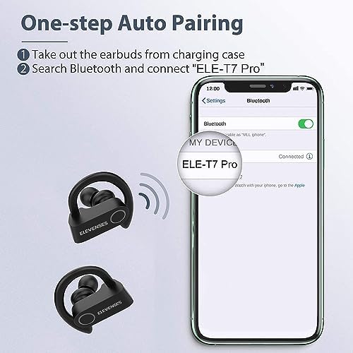 High-Performance Waterproof Bluetooth Earbuds with 82-Hour Battery Life, Ergonomic Earhooks & PU Leather Charging Case – Ideal Wireless Headphones for Gym, Running & Outdoor Activities with Hi-Fi Sound Quality and Built-in Mic for Seamless Connectivity