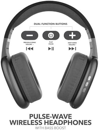 RCA Wave-56 Wireless Over-Ear Headphones – Elevate Your Listening Experience with Hi-Res Audio, Enhanced Bass, and 20-Hour Battery Life, Featuring Innovative Transparency Mode for Seamless Surround Awareness, Ultra-Lightweight and Travel-Ready Design in Elegant White Finish