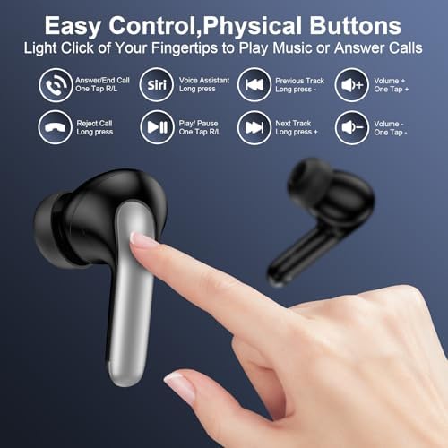Unleash Premium Sound: Waterproof Bluetooth Earbuds for Samsung Galaxy S25 Ultra/Z Flip Fold 7/S24/S23 & Android – Deep Bass, Advanced Noise-Cancellation, Quick Bluetooth Pairing, Perfect for Active Lifestyles and Music Enthusiasts