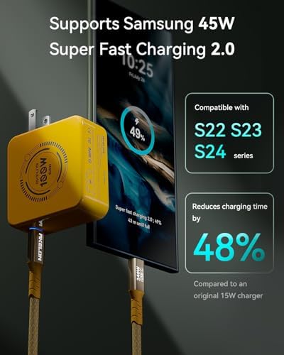 AKELON 100 W USB-C Fast Charger: Ultimate Compact & Foldable Power Hub for Mac Book Air, Mac Book Pro, Samsung Galaxy, and i Pad Pro – Comes with 6.6 ft USB-C Cable for Superior Compatibility and Lightning-Fast Charging Efficiency