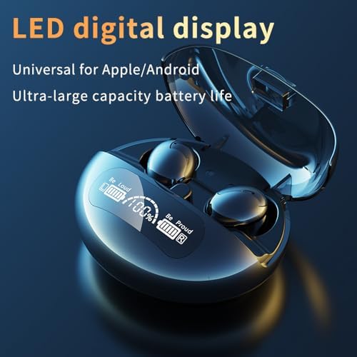 IHAO Bluetooth 5.3 Clip-On Sport Earbud Headphones – 80-Hour Playtime, Noise-Cancelling Hi-Fi Sound, IPX4 Waterproof, Secure Fit for Active Lifestyles, Perfect for Workouts and Leisure, Enhanced Connection Speed, Painless Wear – Black