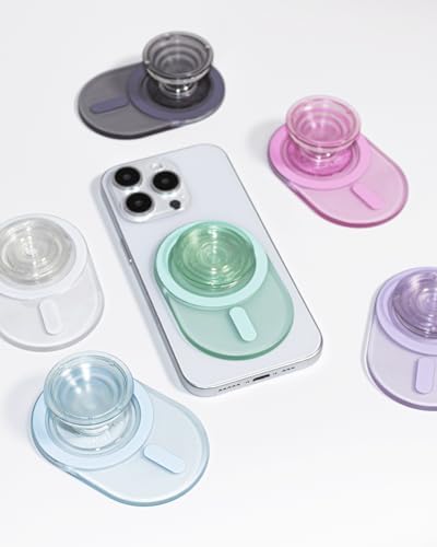 Sleek Translucent Green Oval Magnetic Phone Grip – Ultra-Lightweight & Mag Safe Compatible Accessory for Enhanced Smartphone Functionality and Modern Aesthetic