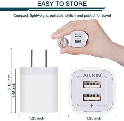 Ultimate AILKIN USB Multi-Port Charging Block – Rapid Charge Station for Home & Travel, Compact Wall Charger Cube with 4 USB Ports, Universal Compatibility for i Pad, i Phone, i Pod, Samsung, and More – Safe, Efficient Power Solution for Multiple Devices