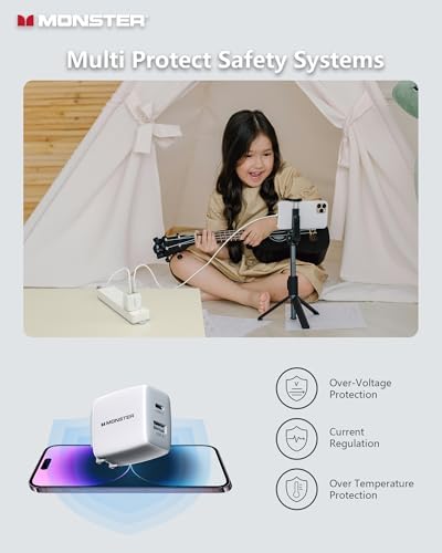 Rapid Charge 25 W USB-C Power Adapter with Foldable Plug & Durable Cable – Perfect for i Phone 15, Samsung Galaxy, i Pad Pro, Google Pixel – Ultra-Compact Travel Charger with Universal Compatibility and Superior Efficiency