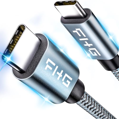 FHG 6 FT USB C to USB C Cable – Ultra-Fast 60 W/3 A Charging & 5 Gbps Data Transfer – Durable Nylon Braided Design, Perfect for i Phone 15 & Android Auto – 2-Pack for Home & Office Efficiency, High Compatibility for All Devices