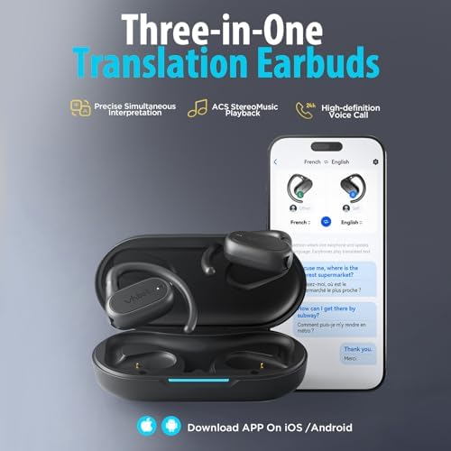 Transform Your Travel Experience with AI Translation Earbuds – Effortless 143-Language Real-Time Communication, Open Ear Comfort Design, Bluetooth Wireless Connectivity & 120-Hour Charging Case – Perfect for Business Professionals & Global Explorers Seeking Instant Multilingual Conversations